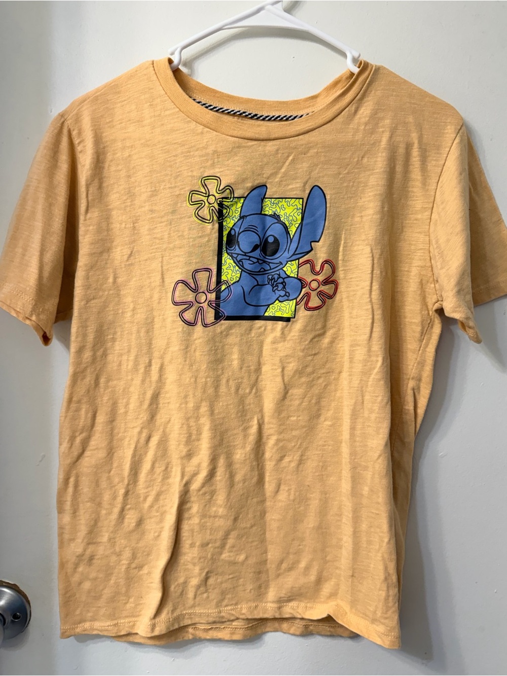 Disney Yellow Tee with Blue Stitch Graphic